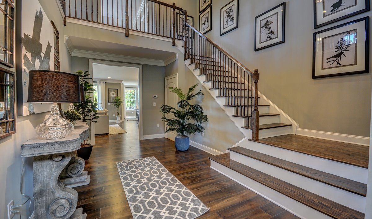 Gacek design group modern farmhouse in doylestown entry foyer