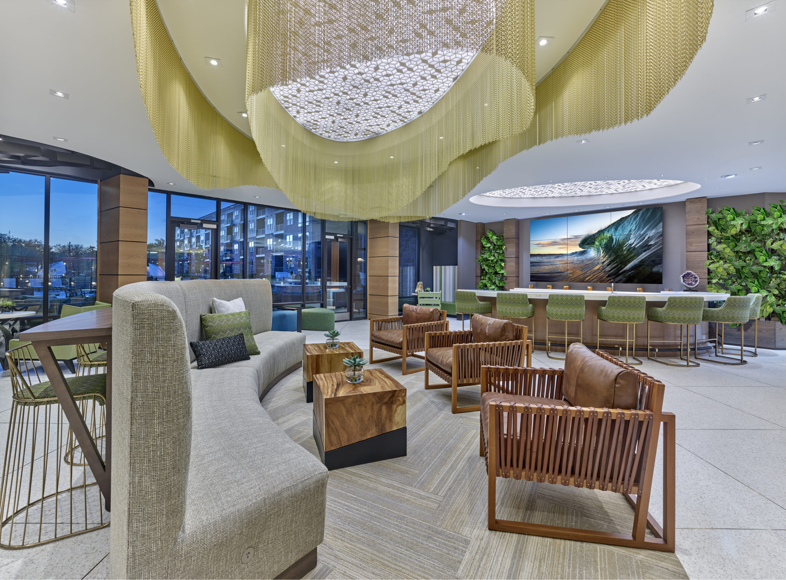 Gacek design group luxury apartment living bar: the point lounge