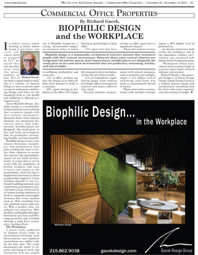 Gacek Design Group - Biophilic Design in the Workplace