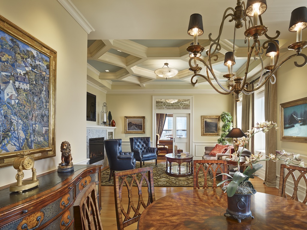 Gacek design group traditional philly penthouse living & dining rooms