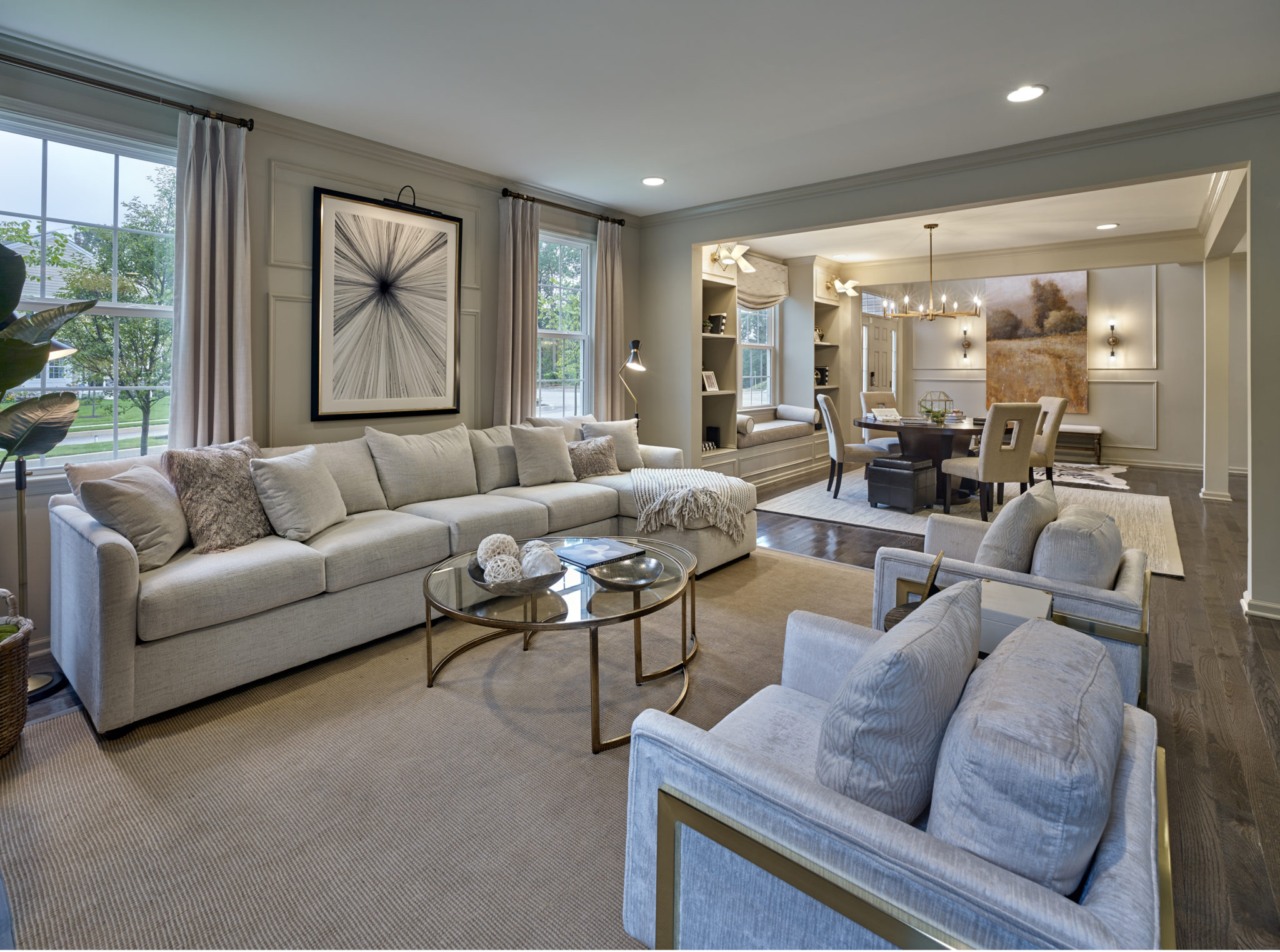 Gacek design group new traditional living & dining area